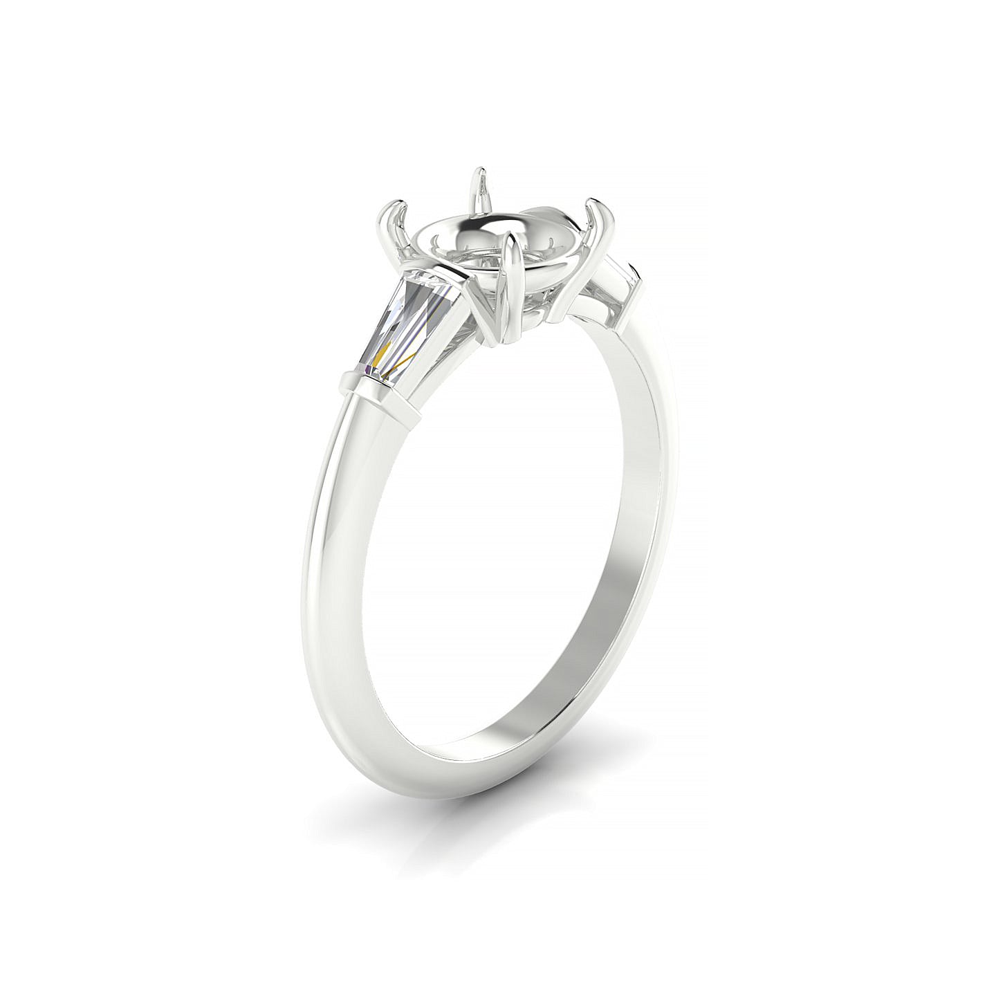 Everlasting Round 2-2.99 ct | 18k White Gold Side Stones Ring