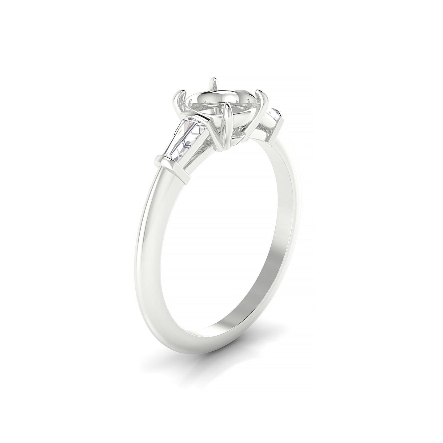 Everlasting Round 1-1.99 ct | 18k White Gold Side Stones Ring