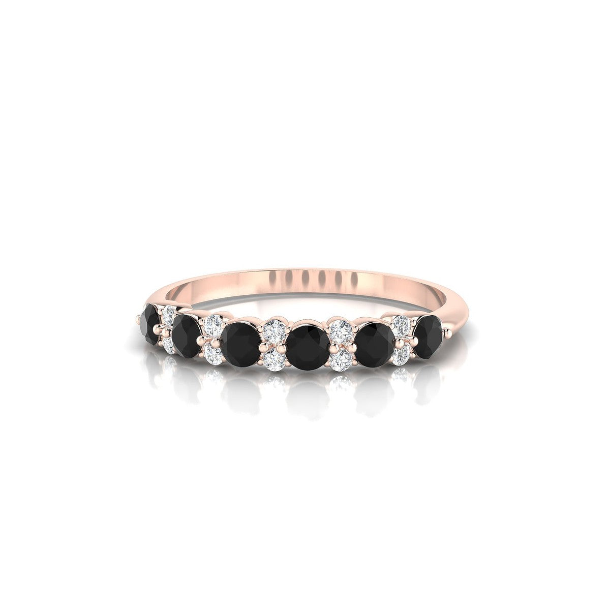 Exception | 18k Rose Gold 2.5 mm Round Black Diamond Ring