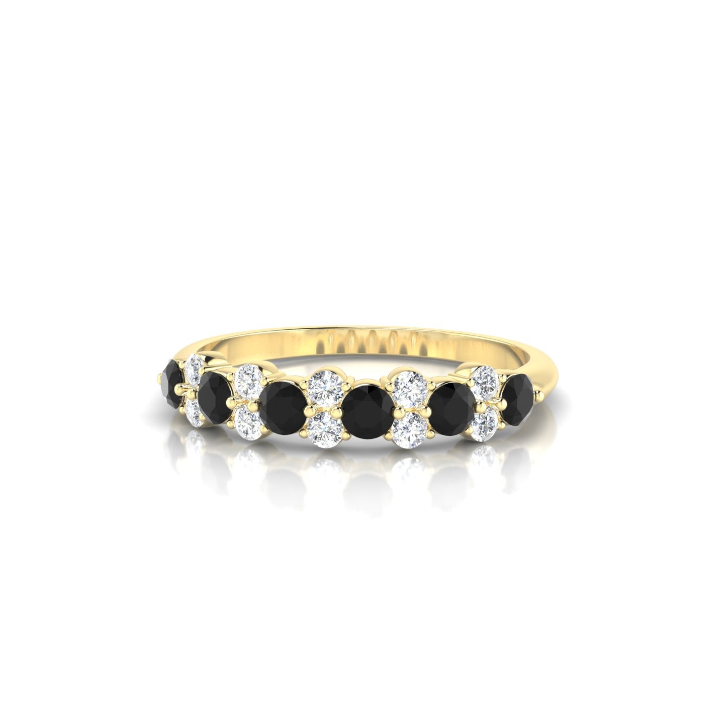 Exception | 18k Yellow Gold 2.5 mm Round Black Diamond Ring