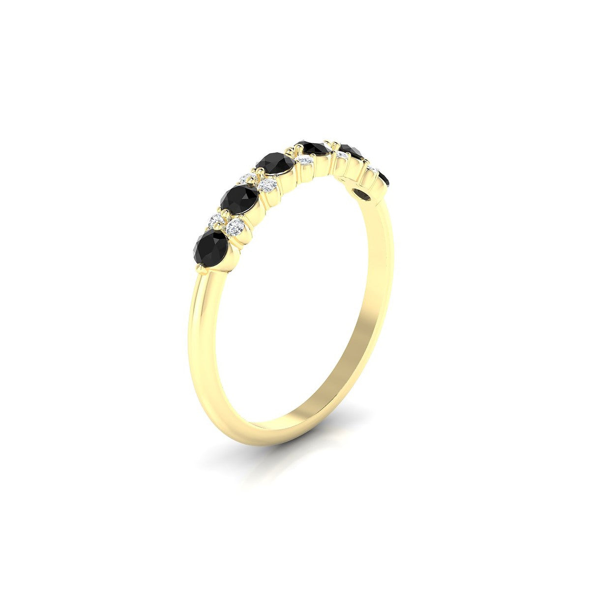 Exception | 18k Yellow Gold 2.5 mm Round Black Diamond Ring