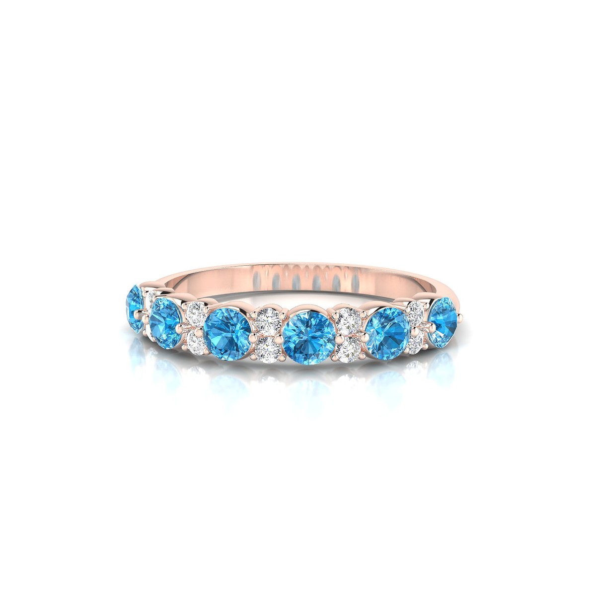 Exception | 18k Rose Gold 3 mm Round Topaz Ring