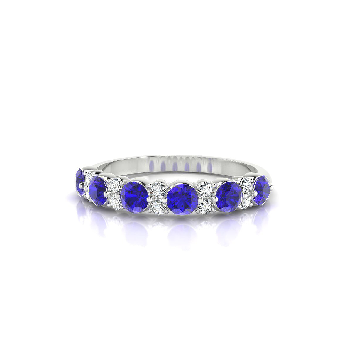 Exception | 18k White Gold 3 mm Round Tanzanite Ring