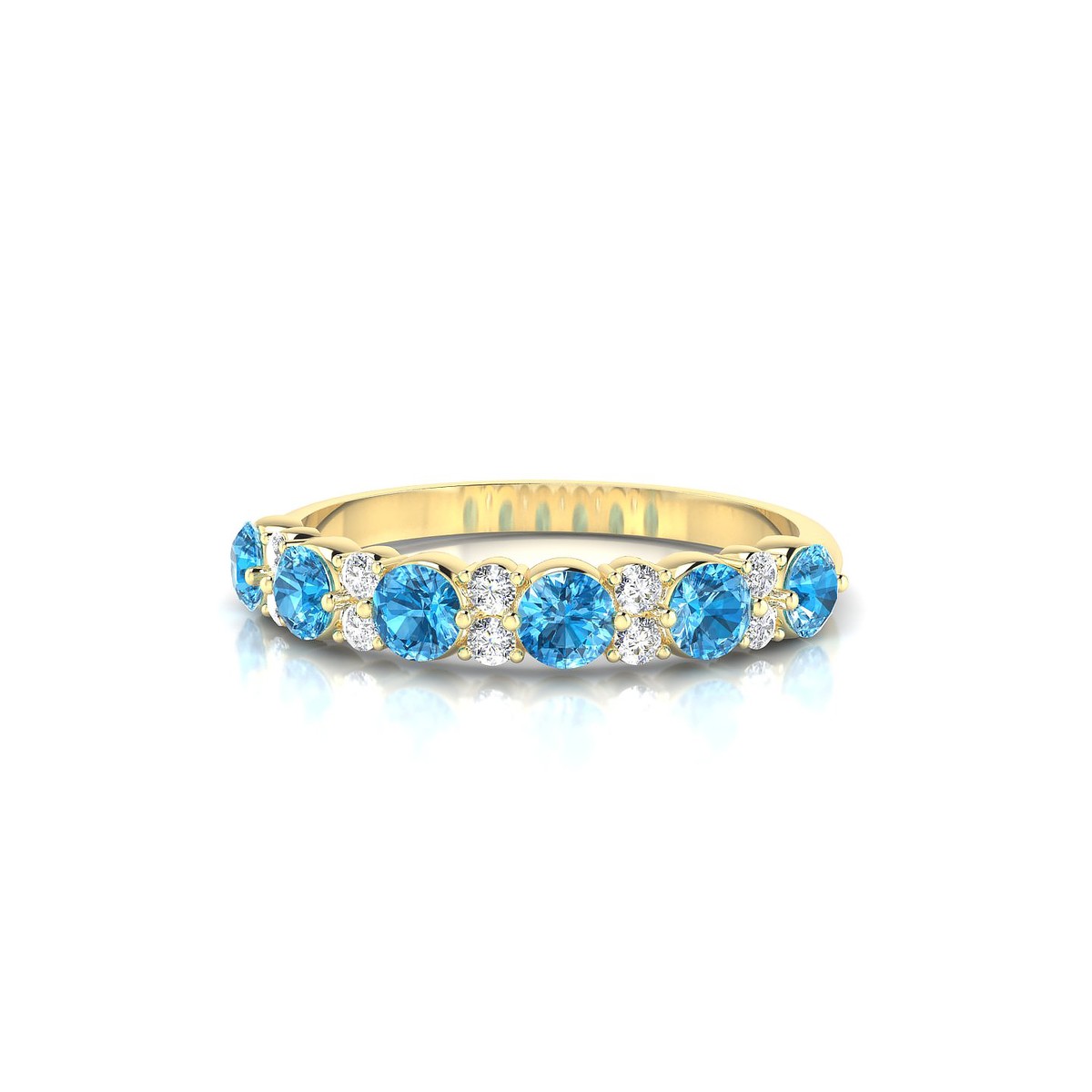 Exception | 18k Yellow Gold 3 mm Round Topaz Ring