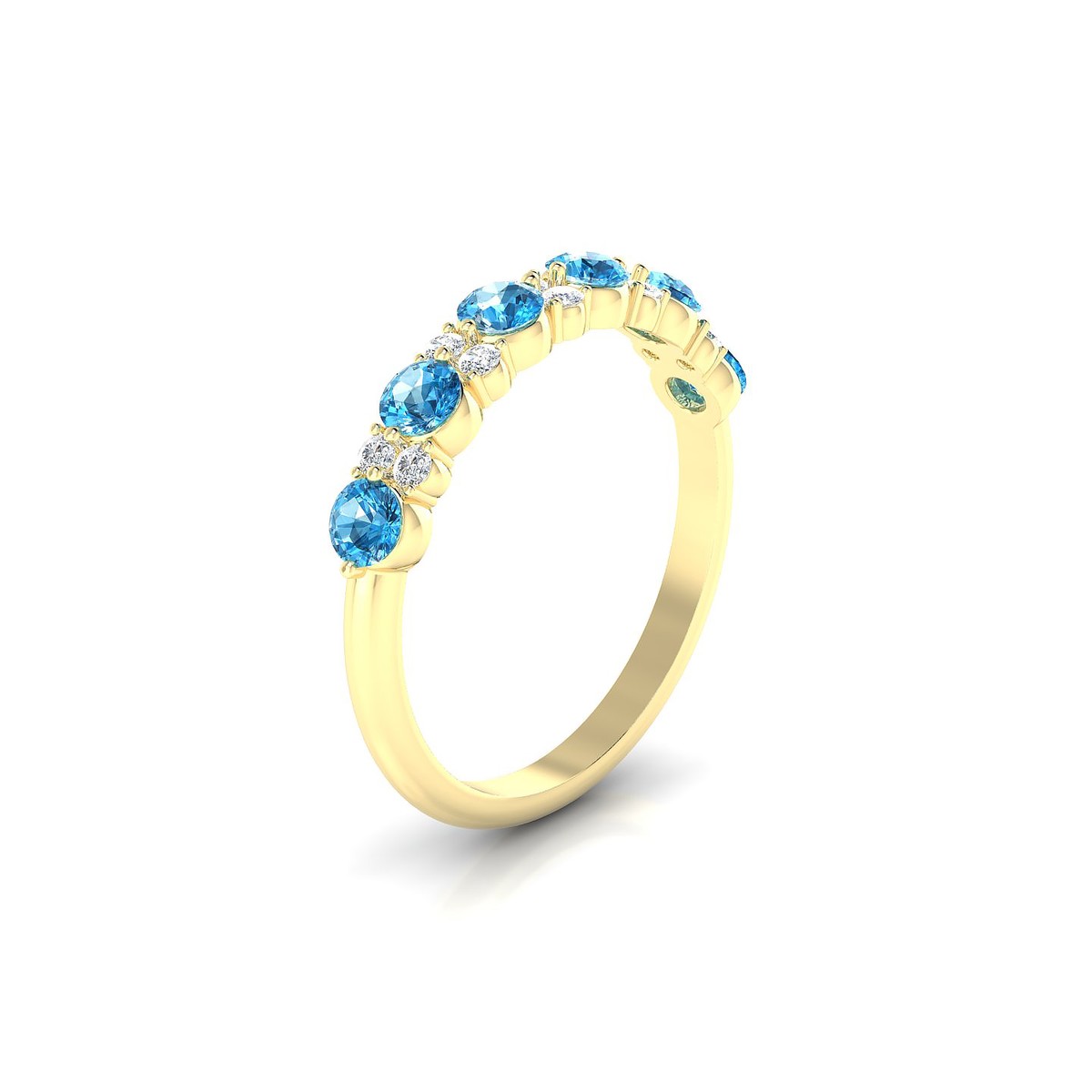 Exception | 18k Yellow Gold 3 mm Round Topaz Ring