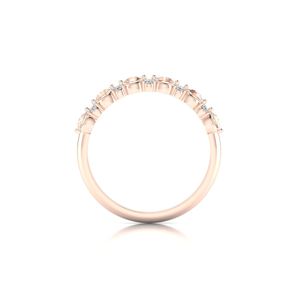 Exception | 18k Rose Gold 3 mm Round Morganite Ring