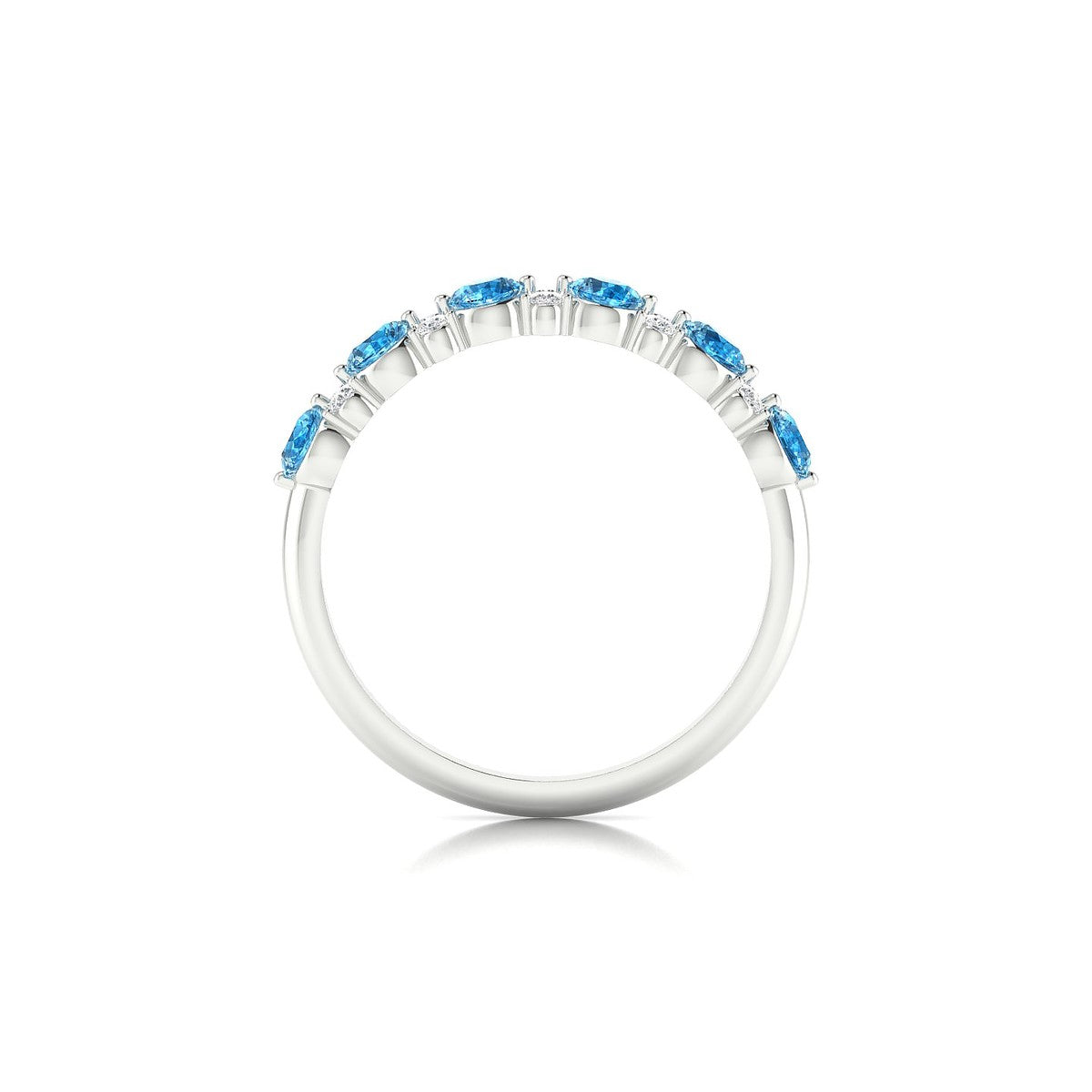 Exception | 18k White Gold 3 mm Round Topaz Ring
