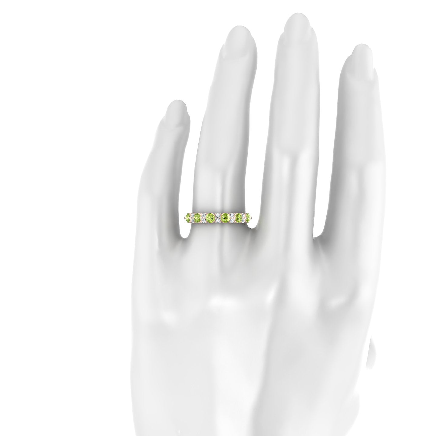 Exception | 18k Rose Gold 3 mm Round Peridot Ring