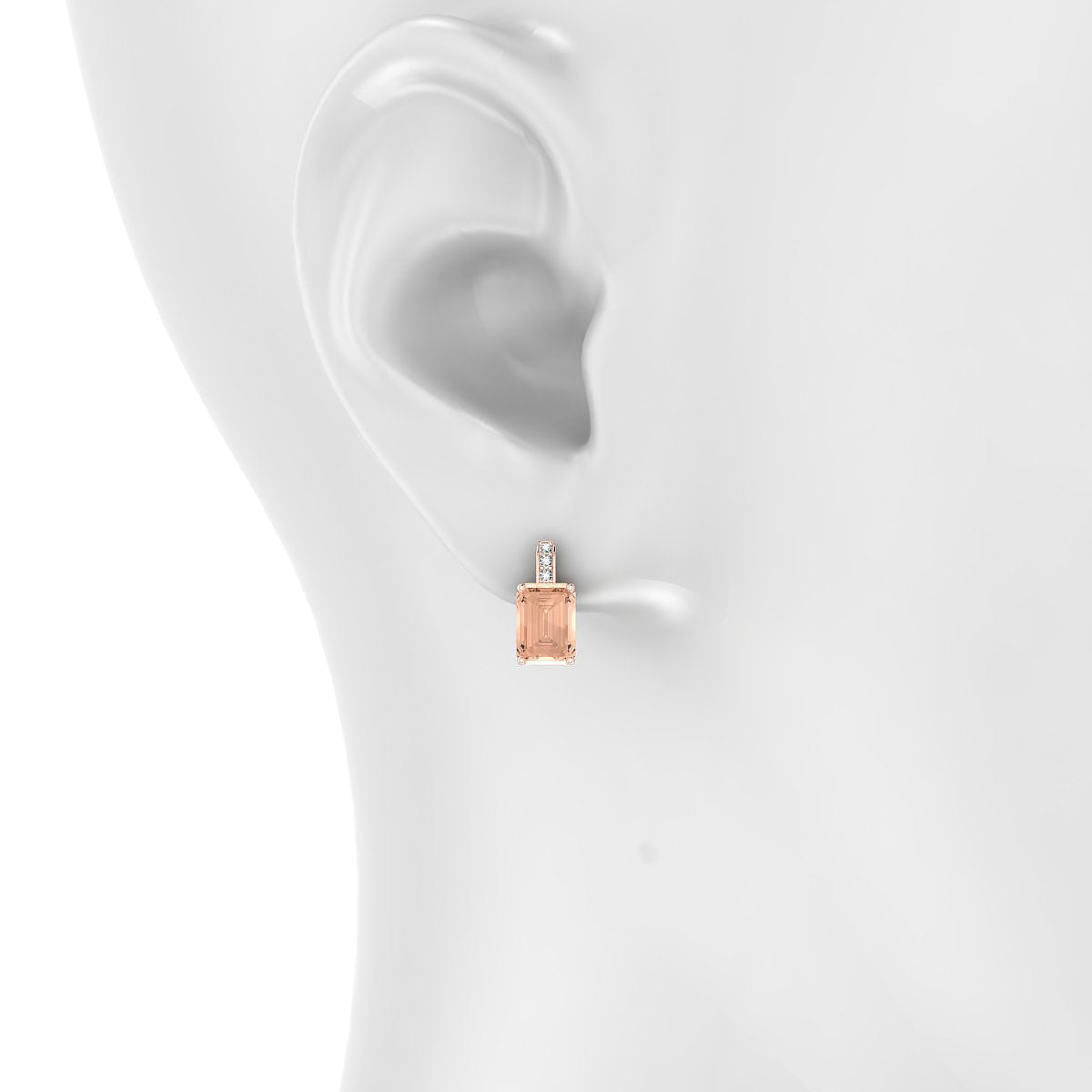 Exquisite | 18k Rose Gold 7 x 5 mm Emerald Morganite Earrings
