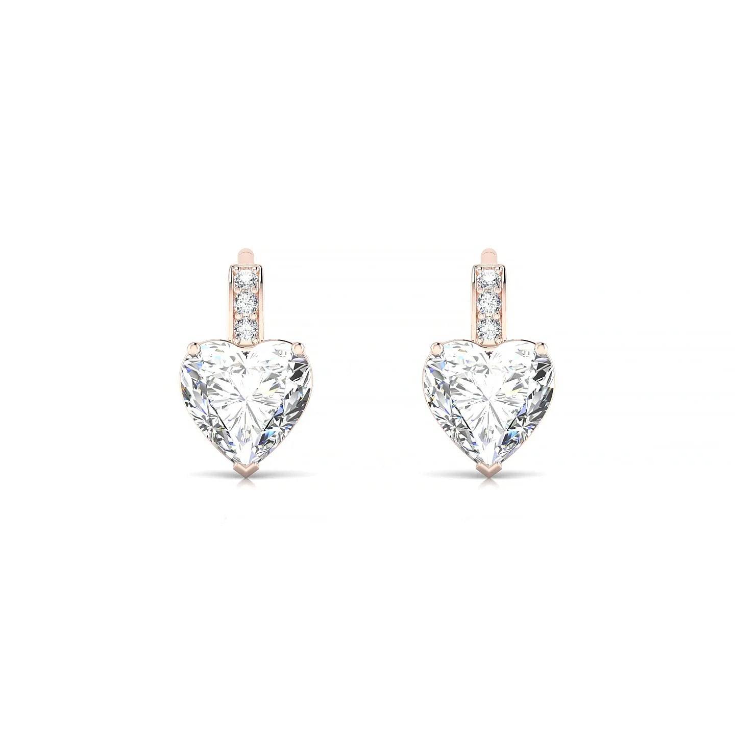 Exquisite | 18k Rose Gold 5.5 mm Heart Diamond Earrings