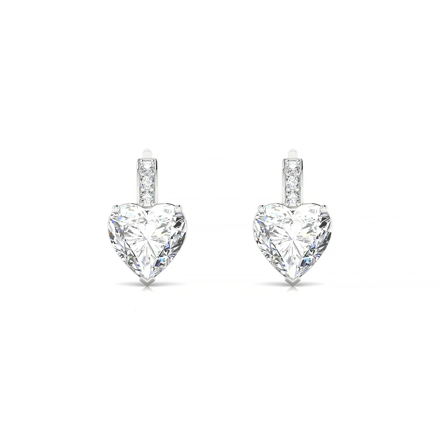 Exquisite | 18k White Gold 5.5 mm Heart Diamond Earrings