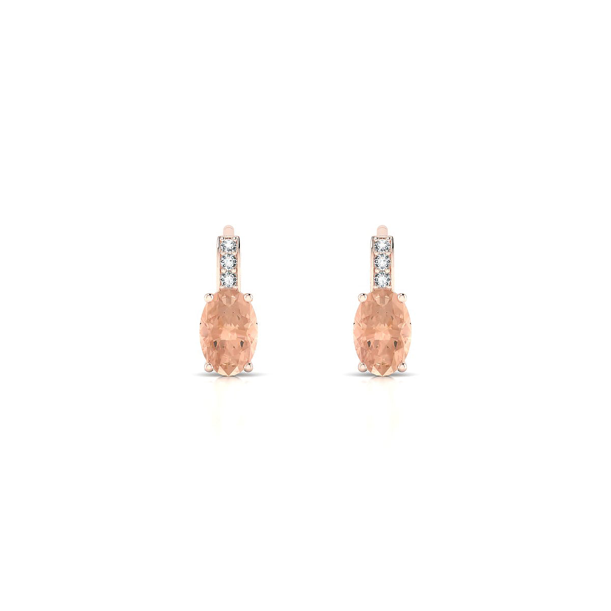 Exquisite | 18k Rose Gold 6 x 4 mm Oval Morganite Earrings