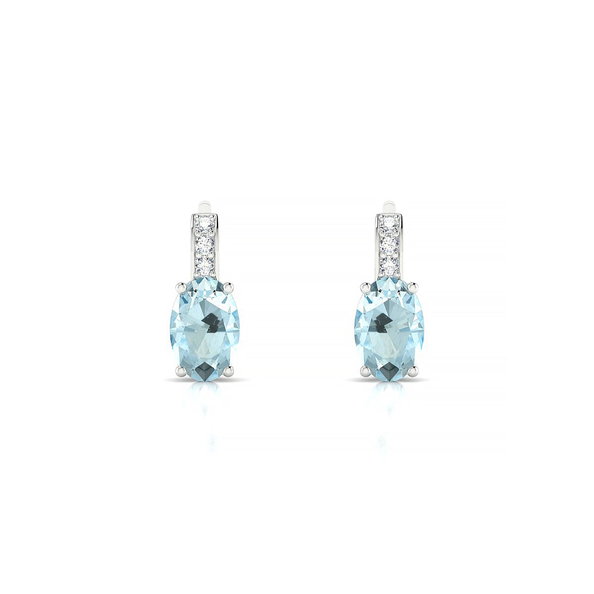 Exquisite | 18k White Gold 6 x 4 mm Oval Aquamarine Earrings