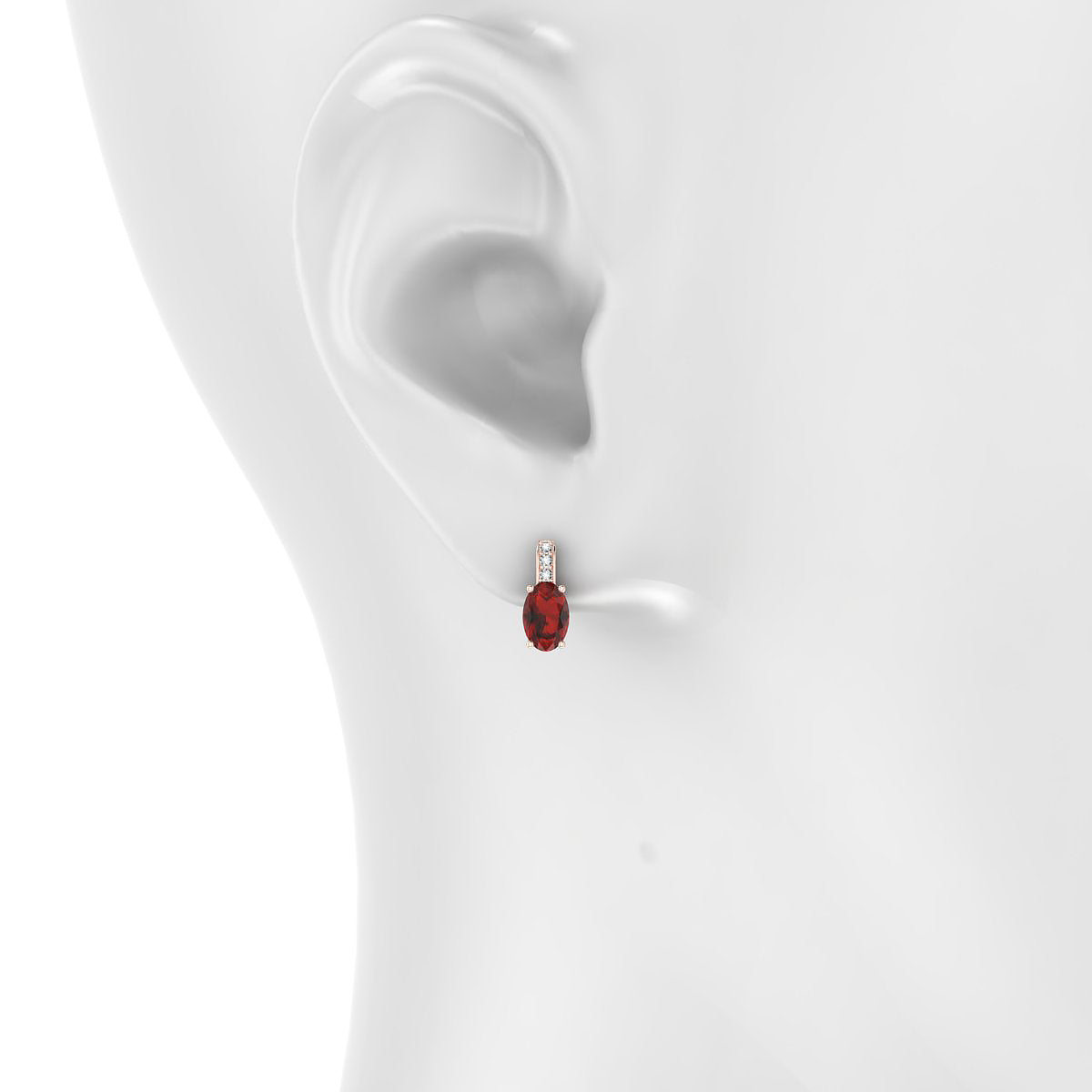 Exquisite | 18k Rose Gold 6 x 4 mm Oval Garnet Earrings