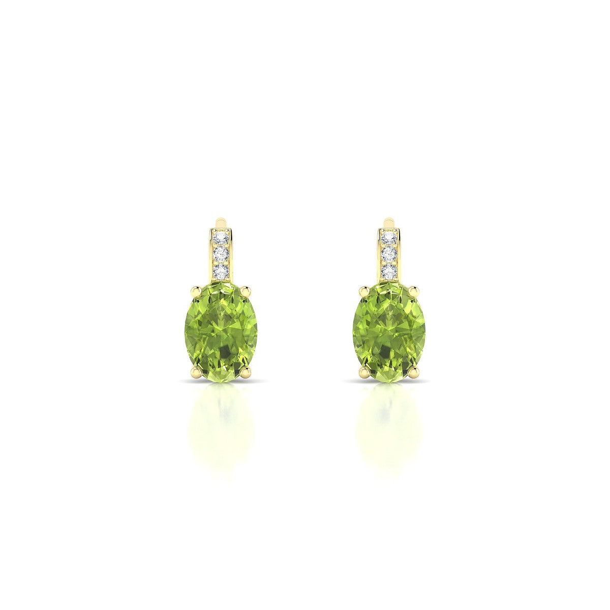 Exquisite | 18k Yellow Gold 7 x 5 mm Oval Peridot Earrings