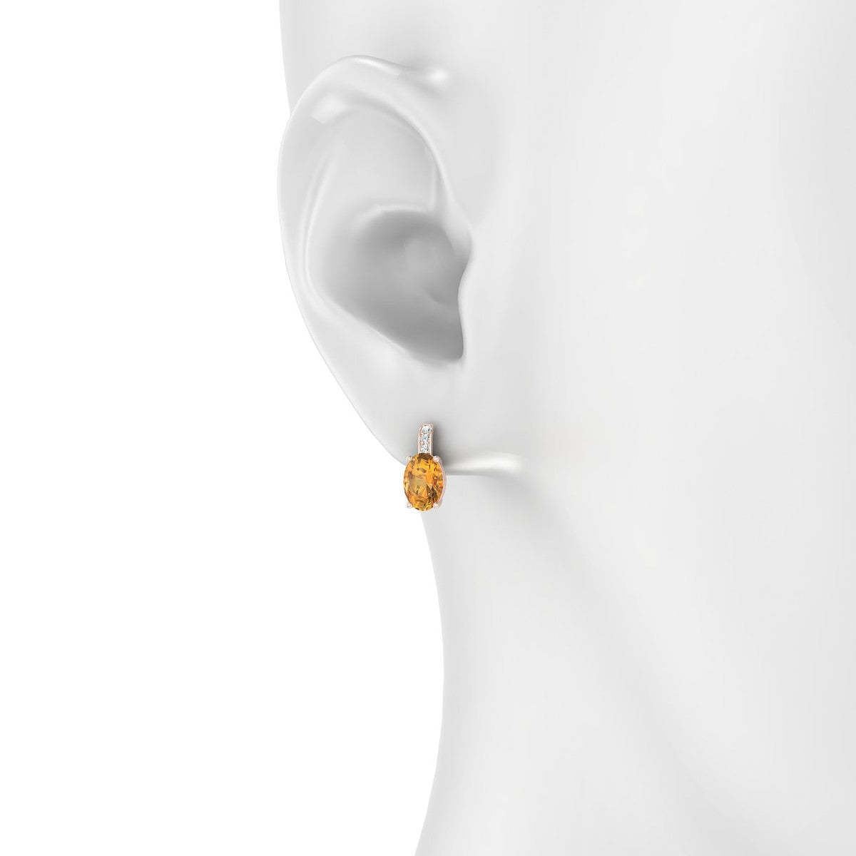 Exquisite | 18k Rose Gold 7 x 5 mm Oval Citrine Earrings