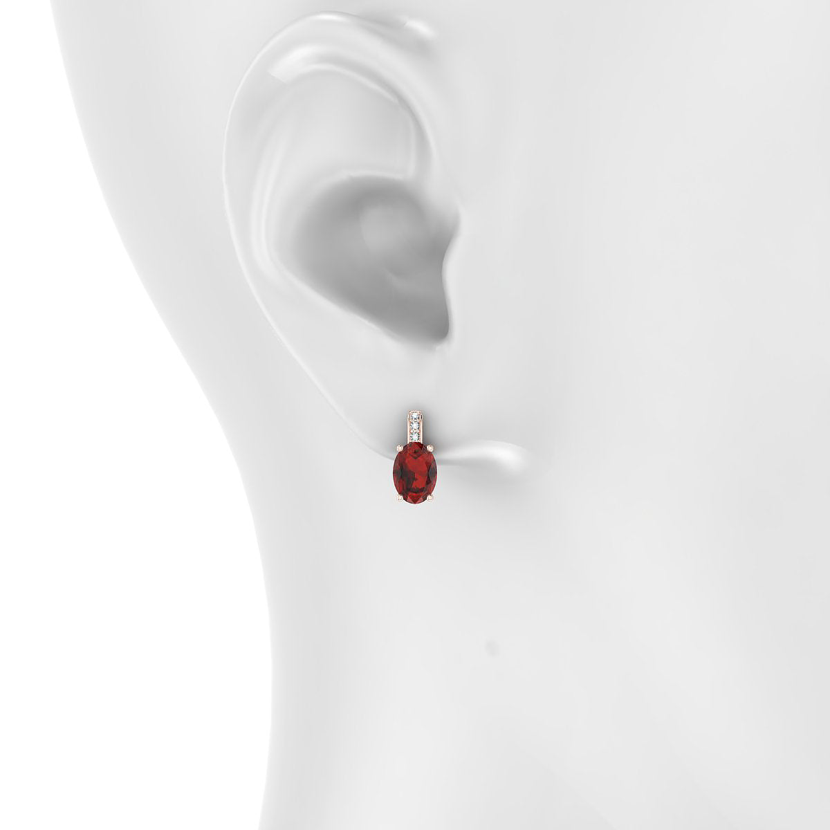 Exquisite | 18k Rose Gold 7 x 5 mm Oval Garnet Earrings