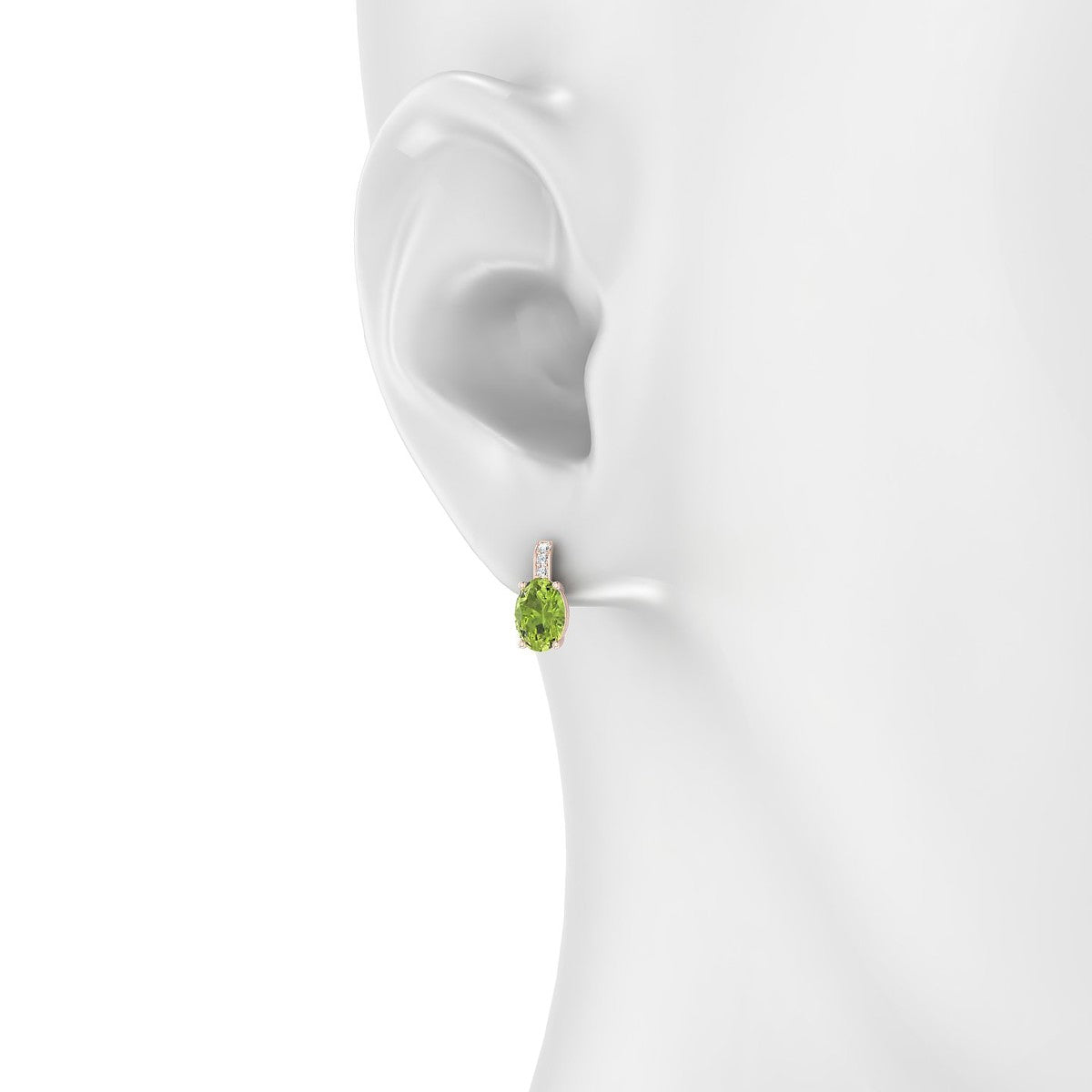 Exquisite | 18k Rose Gold 7 x 5 mm Oval Peridot Earrings