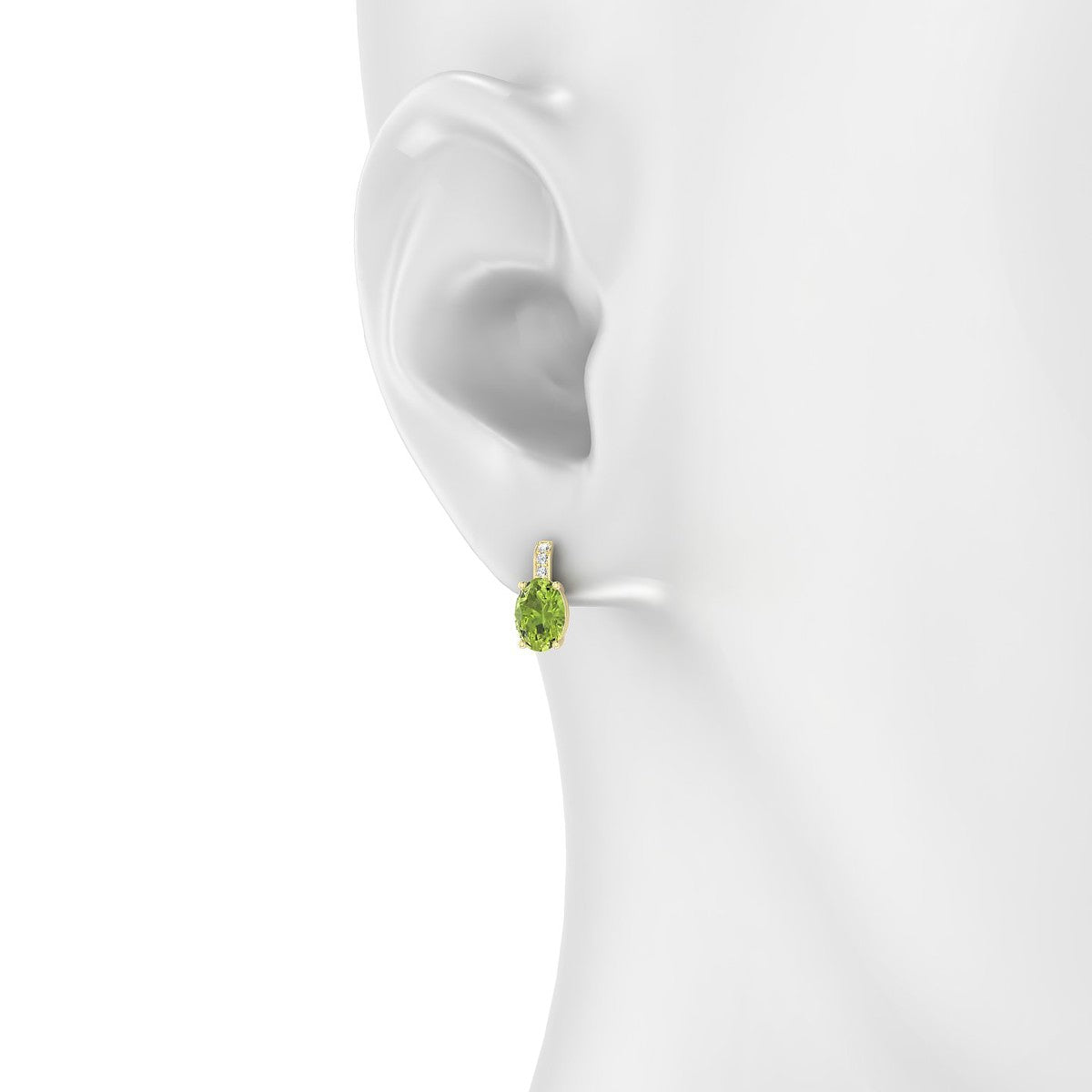 Exquisite | 18k Yellow Gold 7 x 5 mm Oval Peridot Earrings