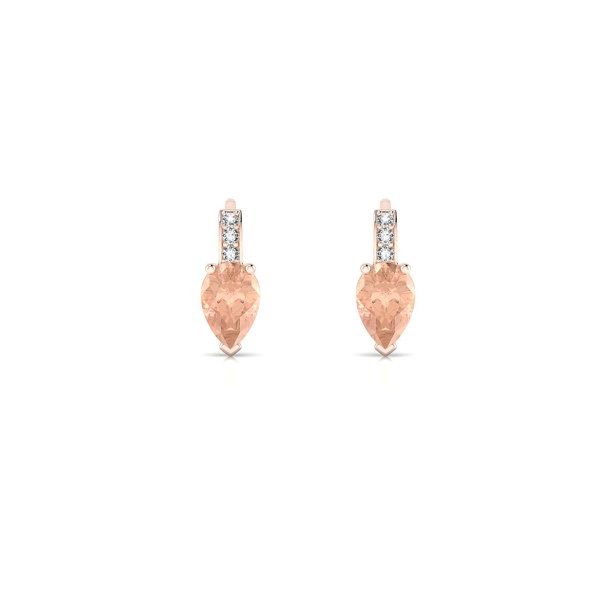 Exquisite | 18k Rose Gold 6 x 4 mm Pear Morganite Earrings