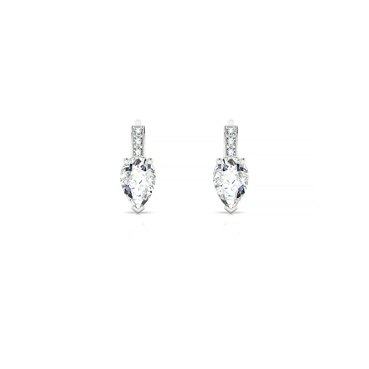 Exquisite | 18k White Gold 6 x 4 mm Pear Diamond Earrings