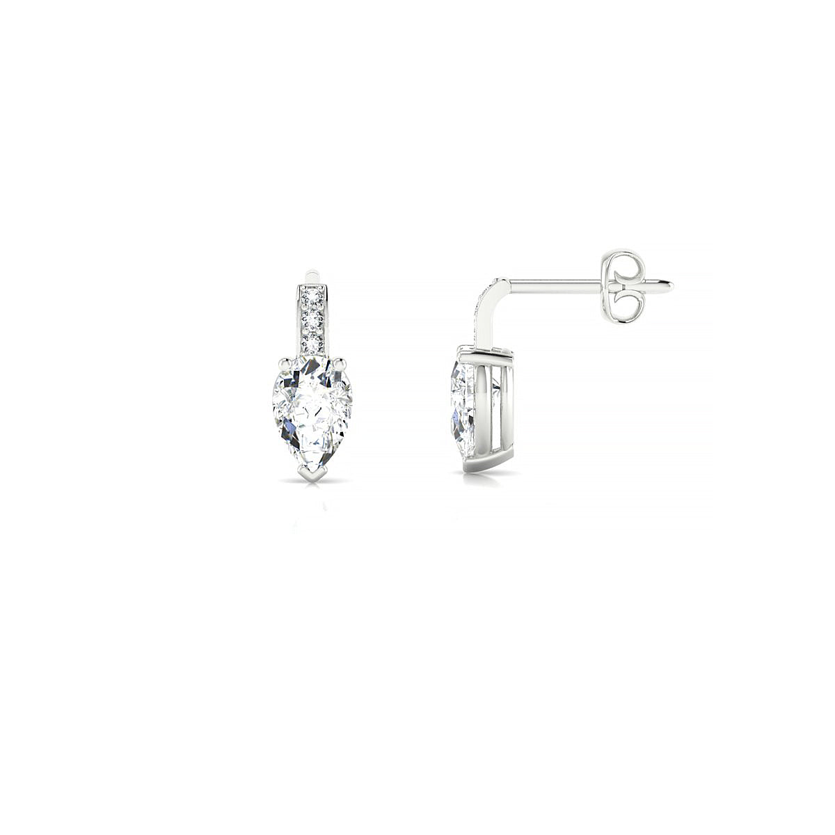 Exquisite | 18k White Gold 6 x 4 mm Pear Diamond Earrings