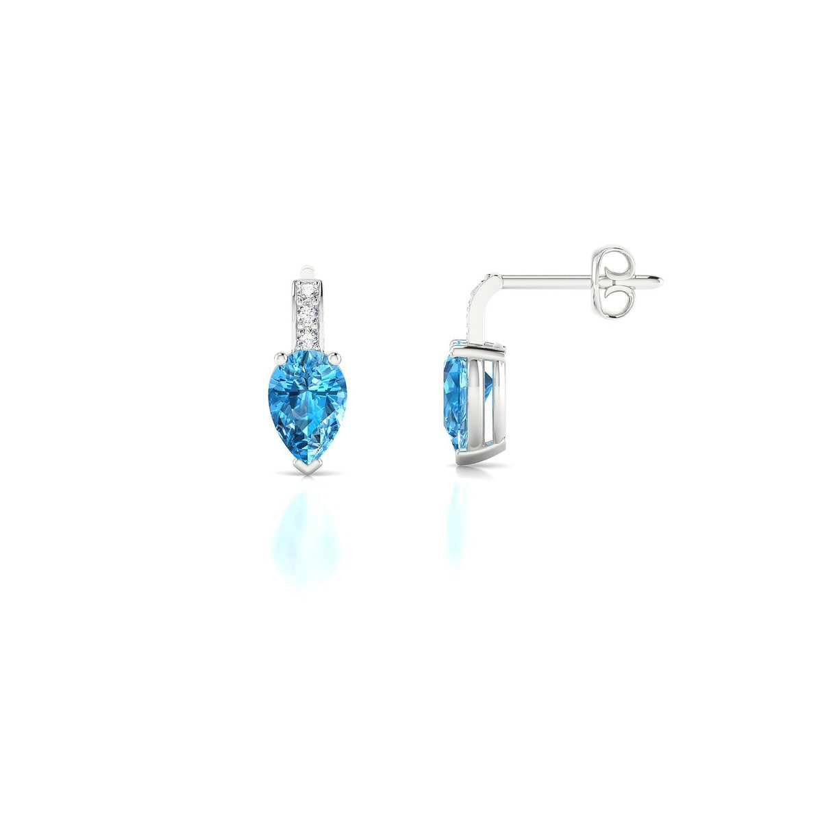 Exquisite | 18k White Gold 6 x 4 mm Pear Topaz Earrings