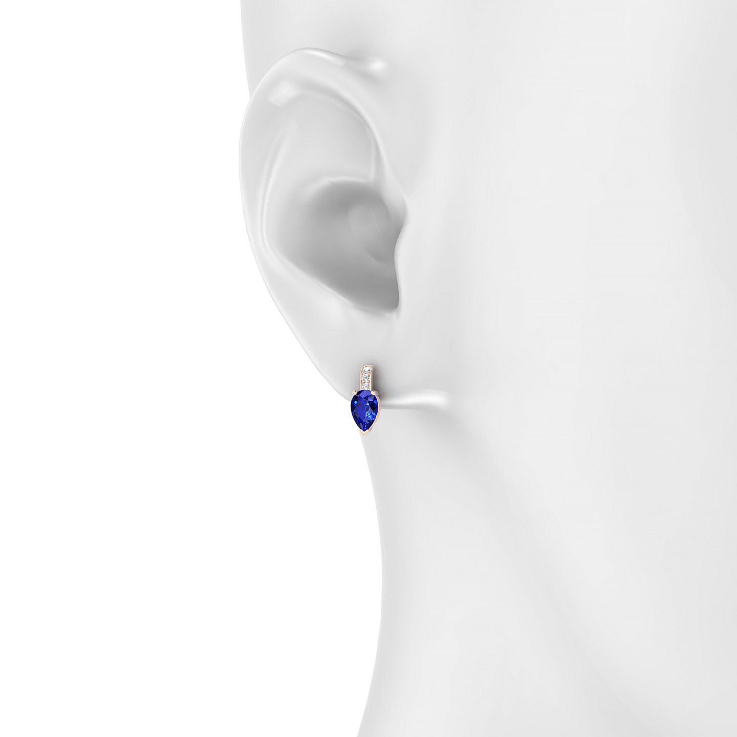 Exquisite | 18k Rose Gold 6 x 4 mm Pear Sapphire Earrings