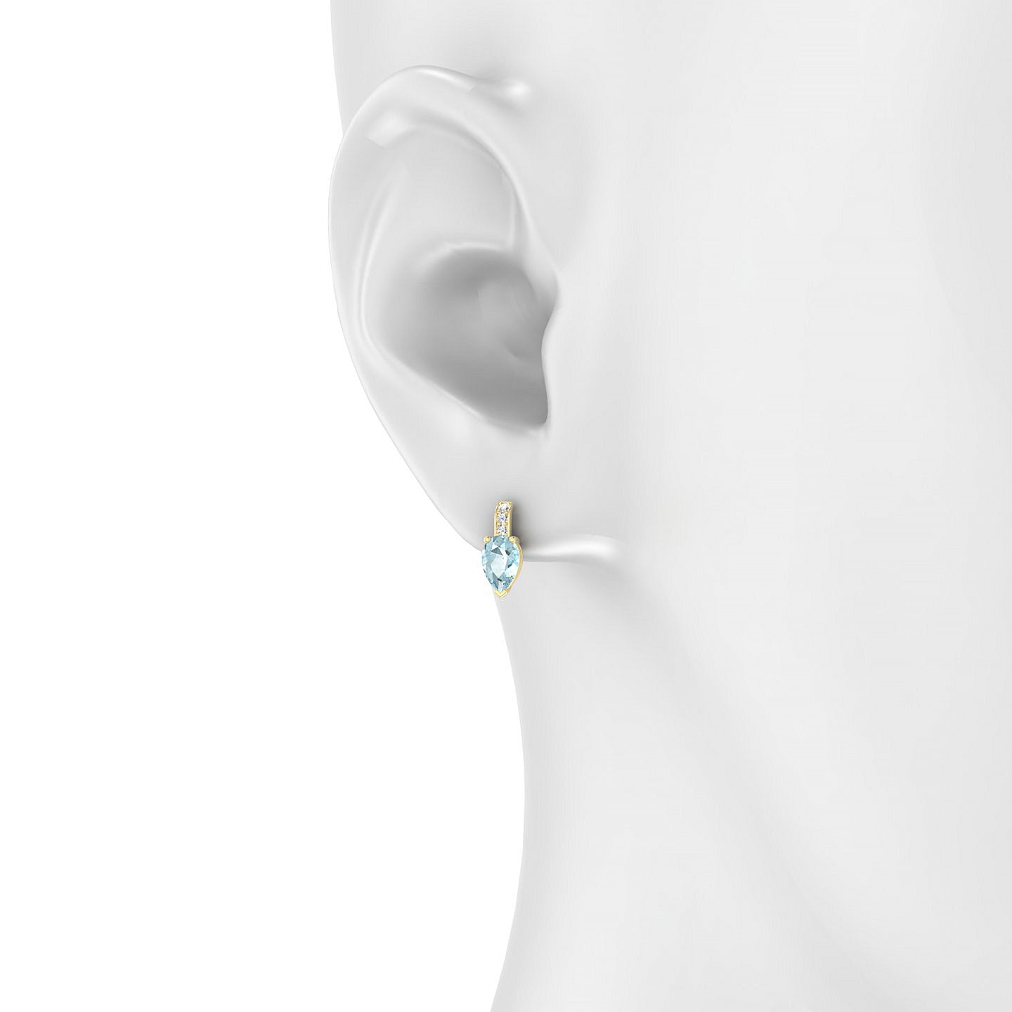 Exquisite | 18k Yellow Gold 6 x 4 mm Pear Aquamarine Earrings