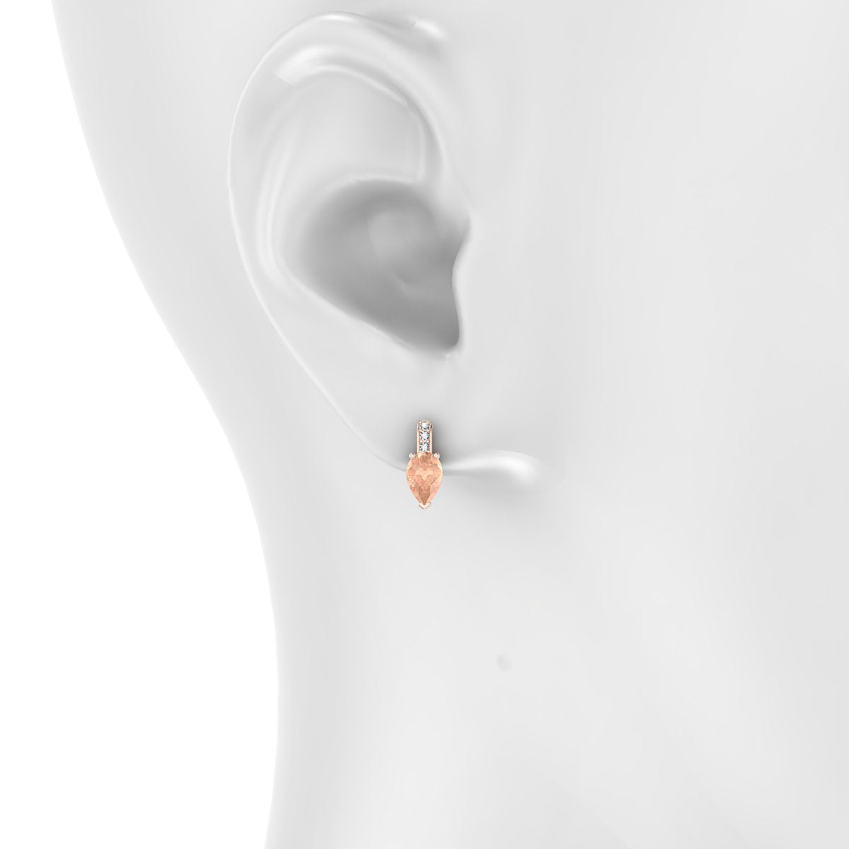 Exquisite | 18k Rose Gold 6 x 4 mm Pear Morganite Earrings