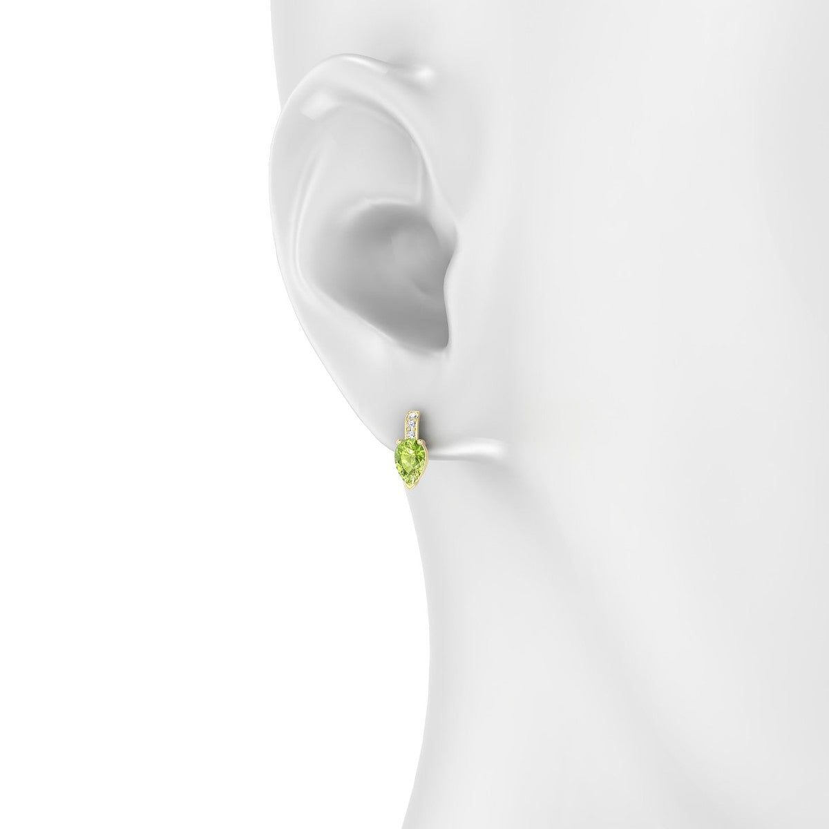 Exquisite | 18k Yellow Gold 6 x 4 mm Pear Peridot Earrings