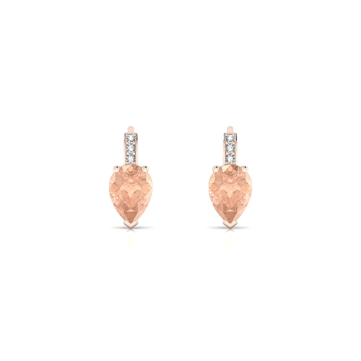 Exquisite | 18k Rose Gold 7 x 5 mm Pear Morganite Earrings