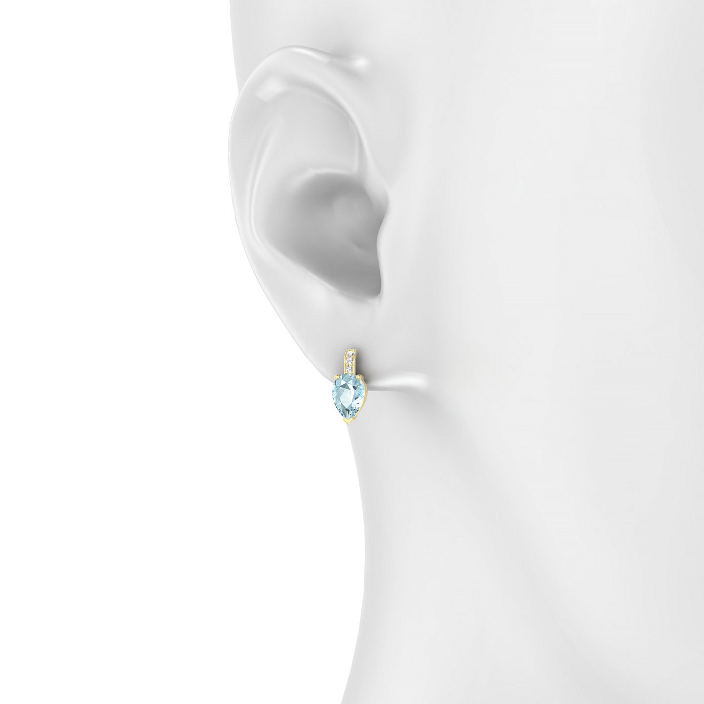 Exquisite | 18k Yellow Gold 7 x 5 mm Pear Aquamarine Earrings