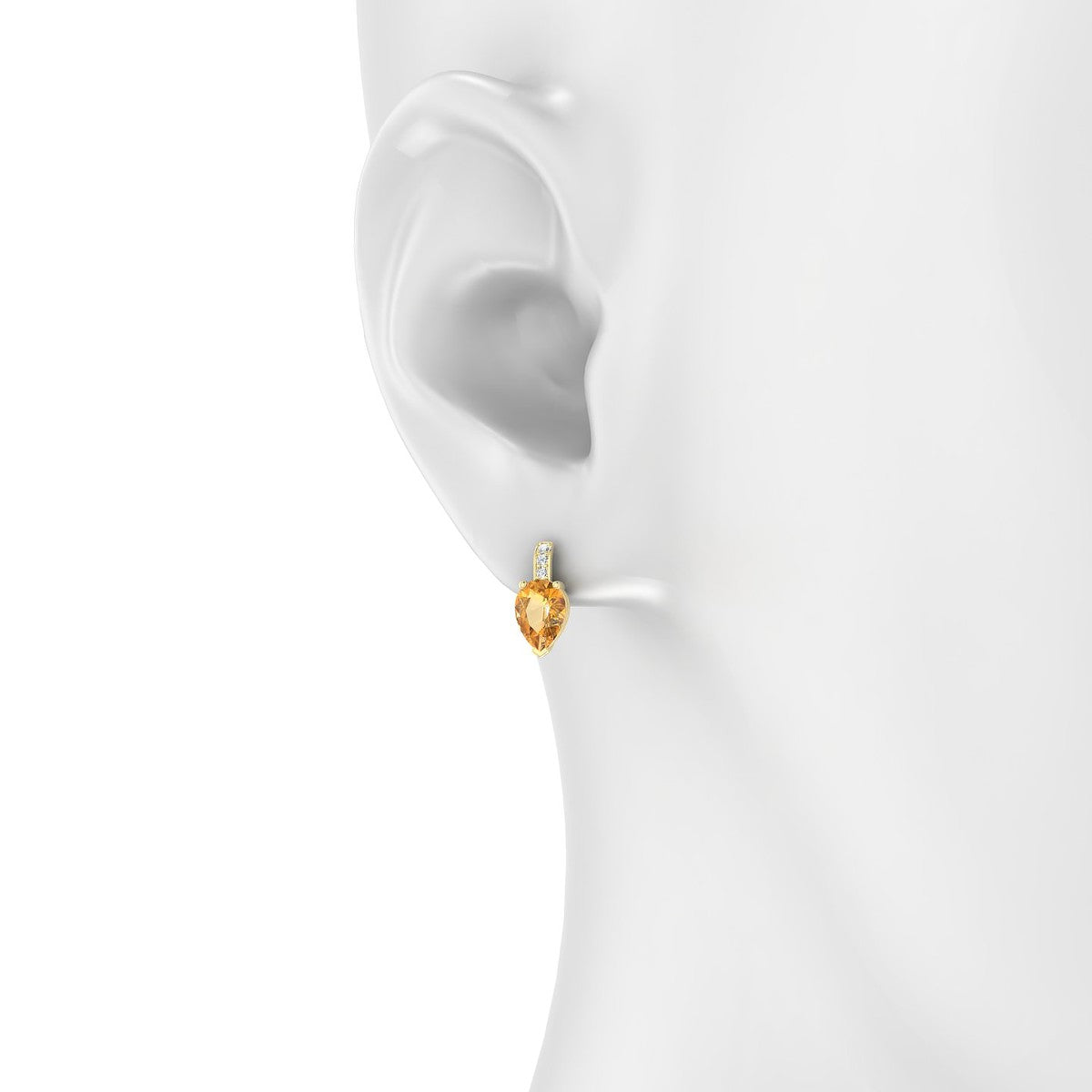 Exquisite | 18k Yellow Gold 7 x 5 mm Pear Citrine Earrings