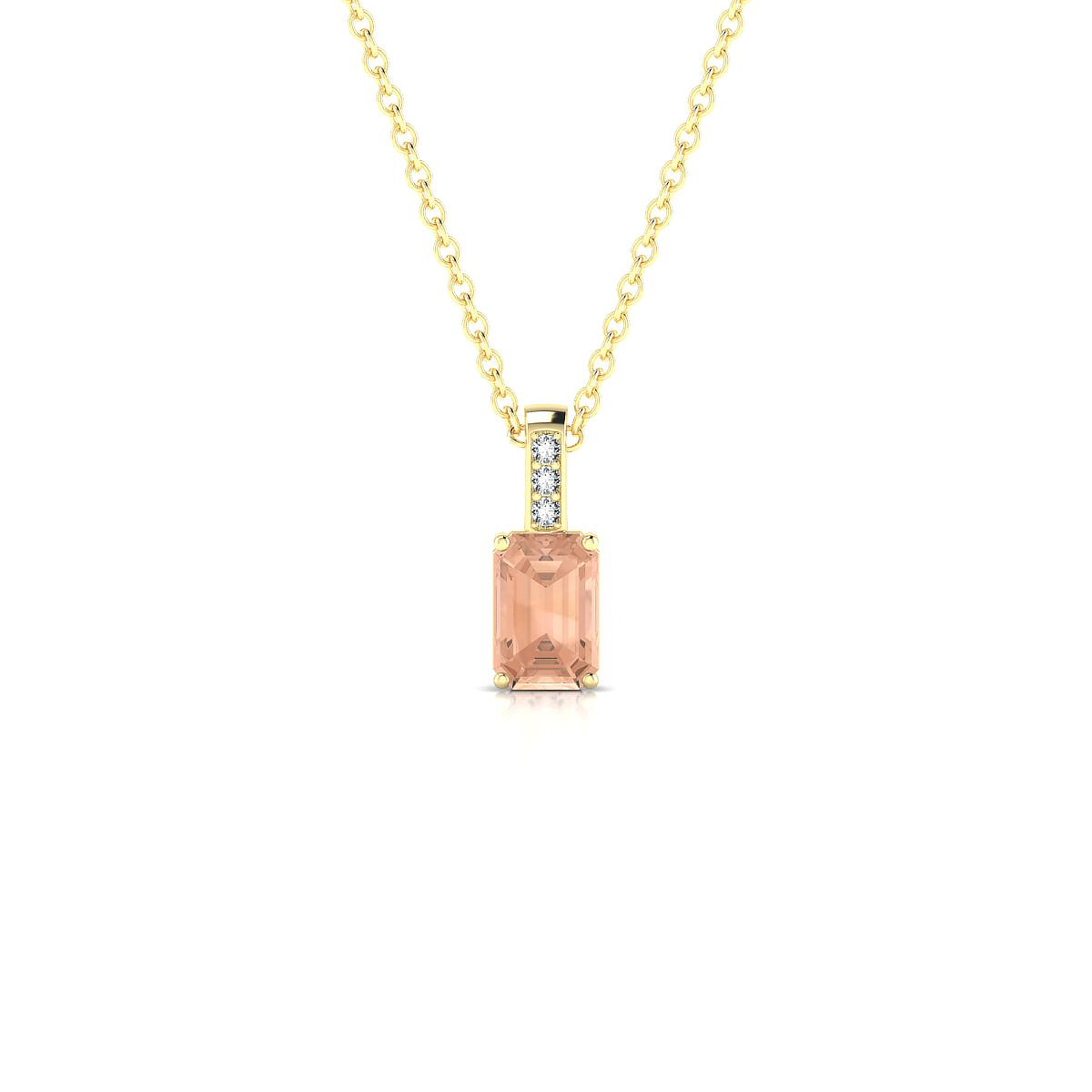 Exquisite | 18k Yellow Gold 6 x 4 mm Emerald Morganite Pendant