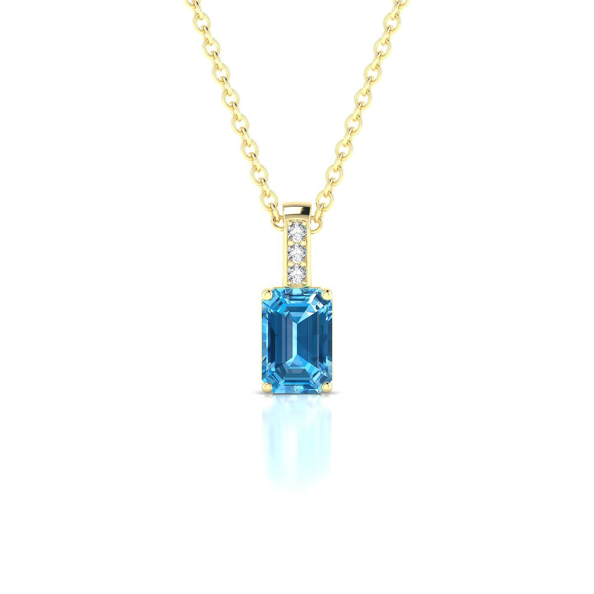 Exquisite | 18k Yellow Gold 6 x 4 mm Emerald Topaz Pendant