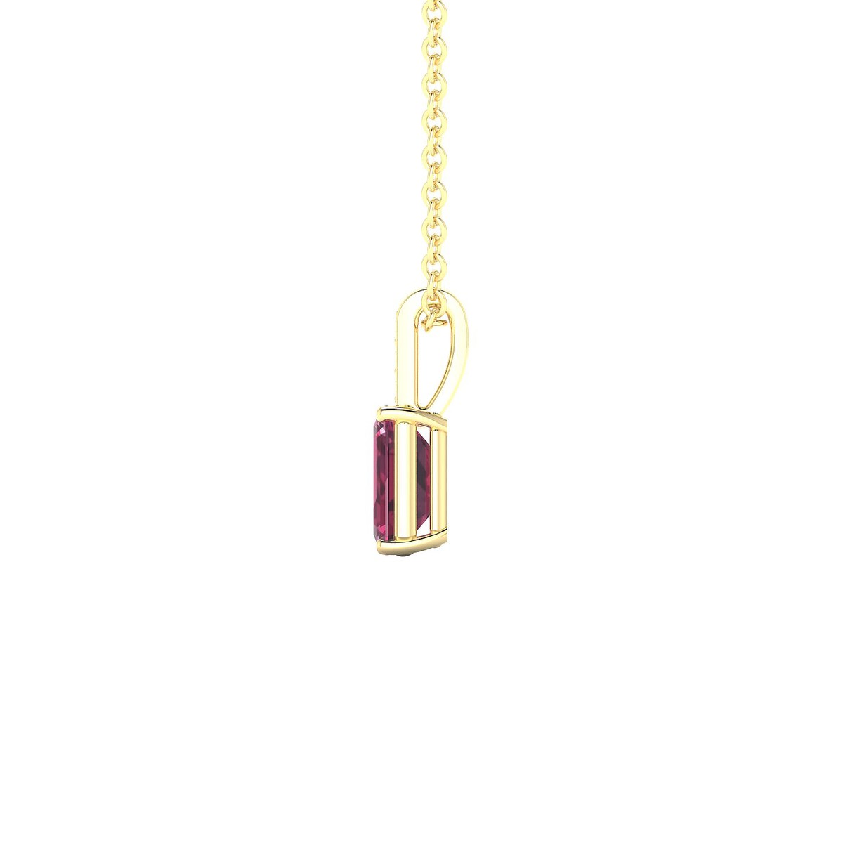 Exquisite | 18k Yellow Gold 6 x 4 mm Emerald Rhodolite Pendant