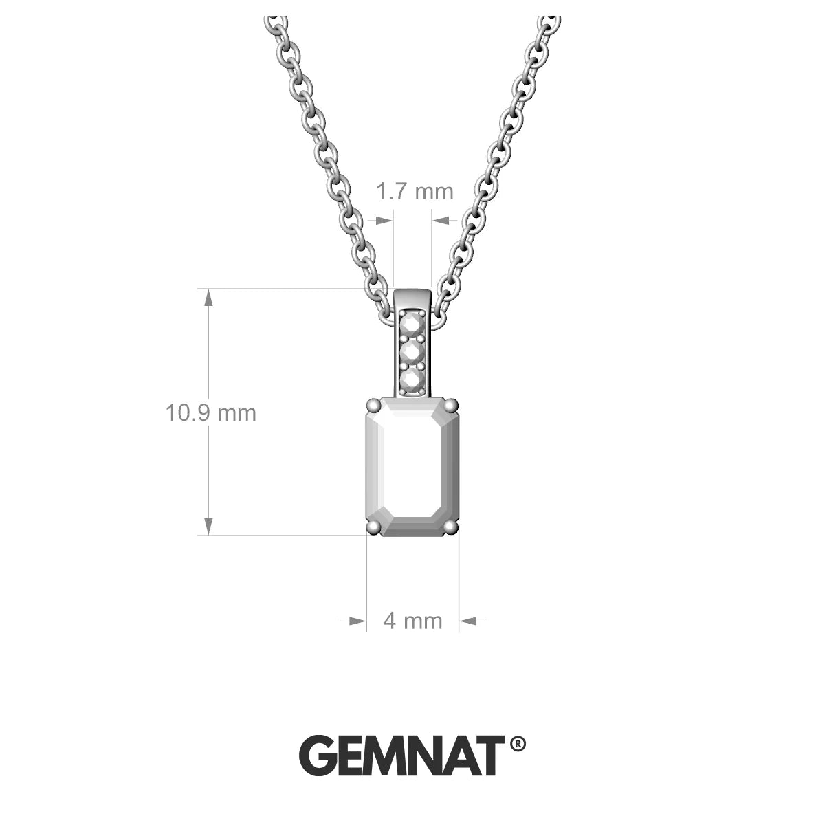 Exquisite | 18k White Gold 6 x 4 mm Emerald Tanzanite Pendant