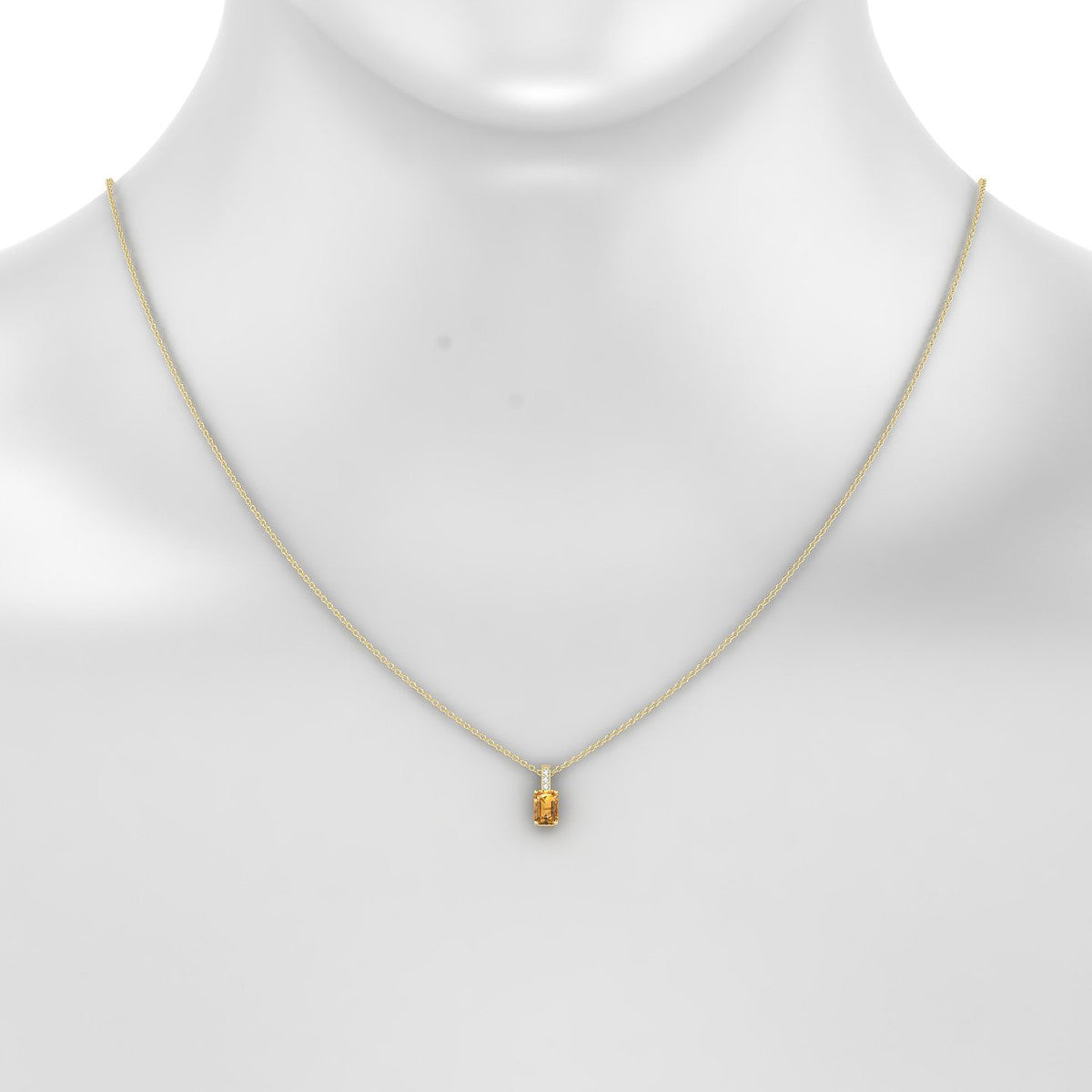 Exquisite | 18k Yellow Gold 6 x 4 mm Emerald Citrine Pendant