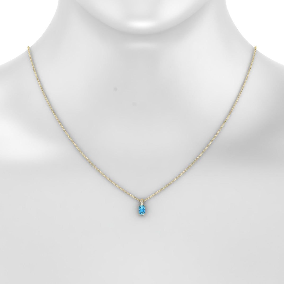 Exquisite | 18k Yellow Gold 6 x 4 mm Emerald Topaz Pendant