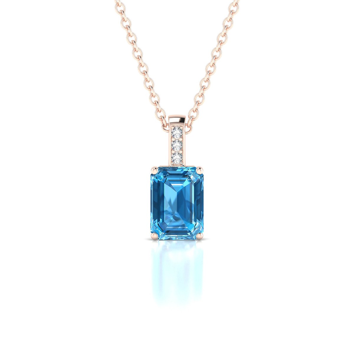 Exquisite | 18k Rose Gold 7 x 5 mm Emerald Topaz Pendant