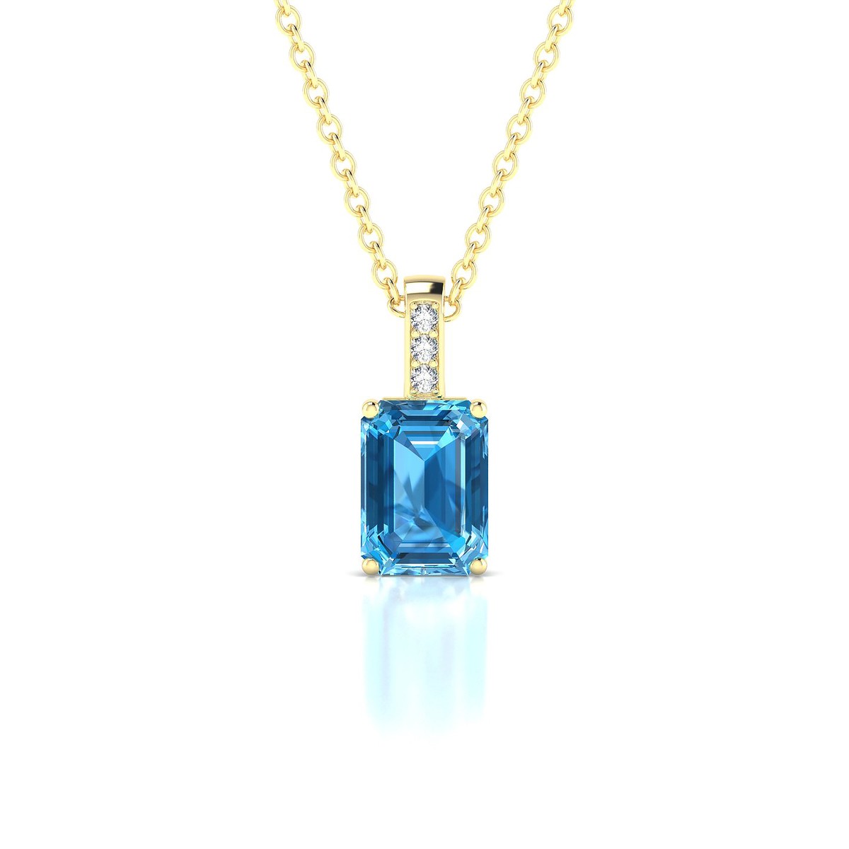 Exquisite | 18k Yellow Gold 7 x 5 mm Emerald Topaz Pendant