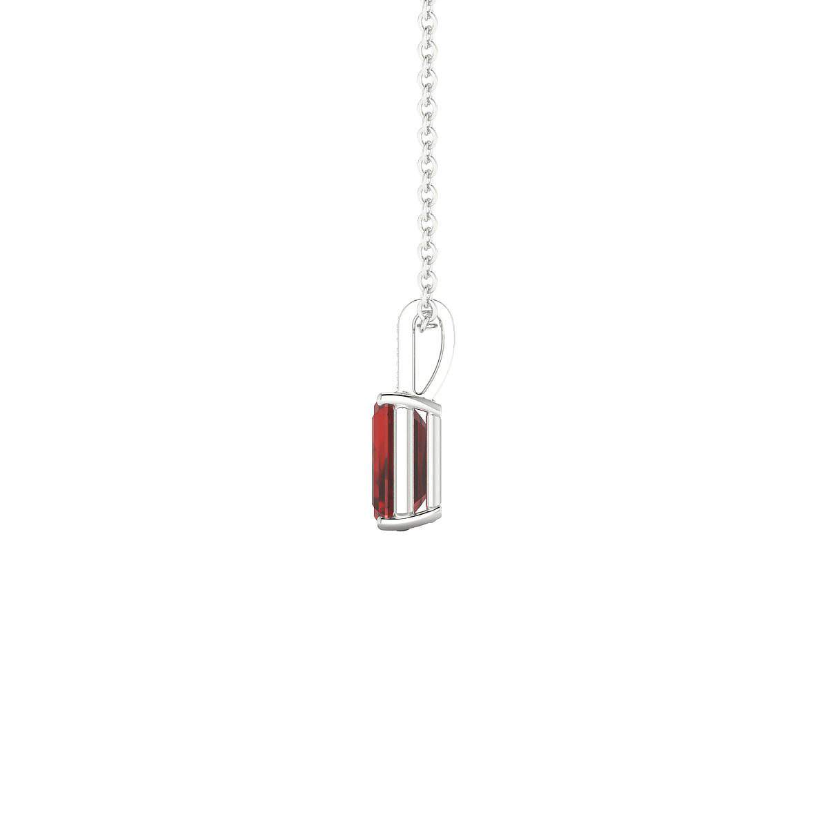 Exquisite | 18k White Gold 7 x 5 mm Emerald Garnet Pendant