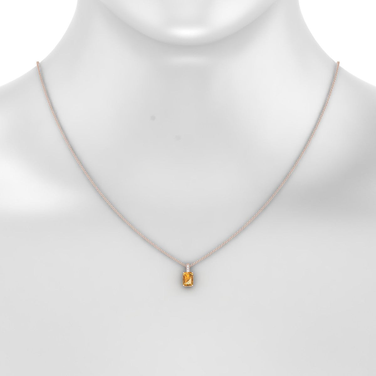 Exquisite | 18k Rose Gold 7 x 5 mm Emerald Citrine Pendant