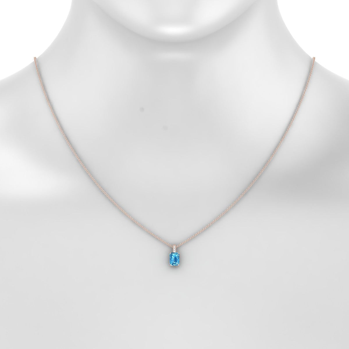 Exquisite | 18k Rose Gold 7 x 5 mm Emerald Topaz Pendant