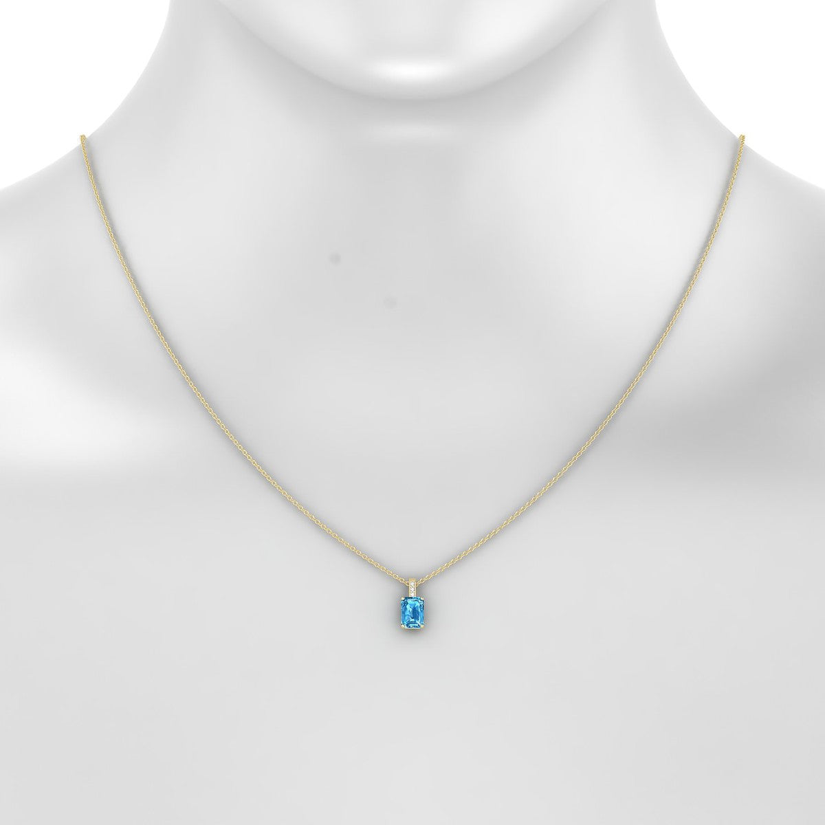Exquisite | 18k Yellow Gold 7 x 5 mm Emerald Topaz Pendant