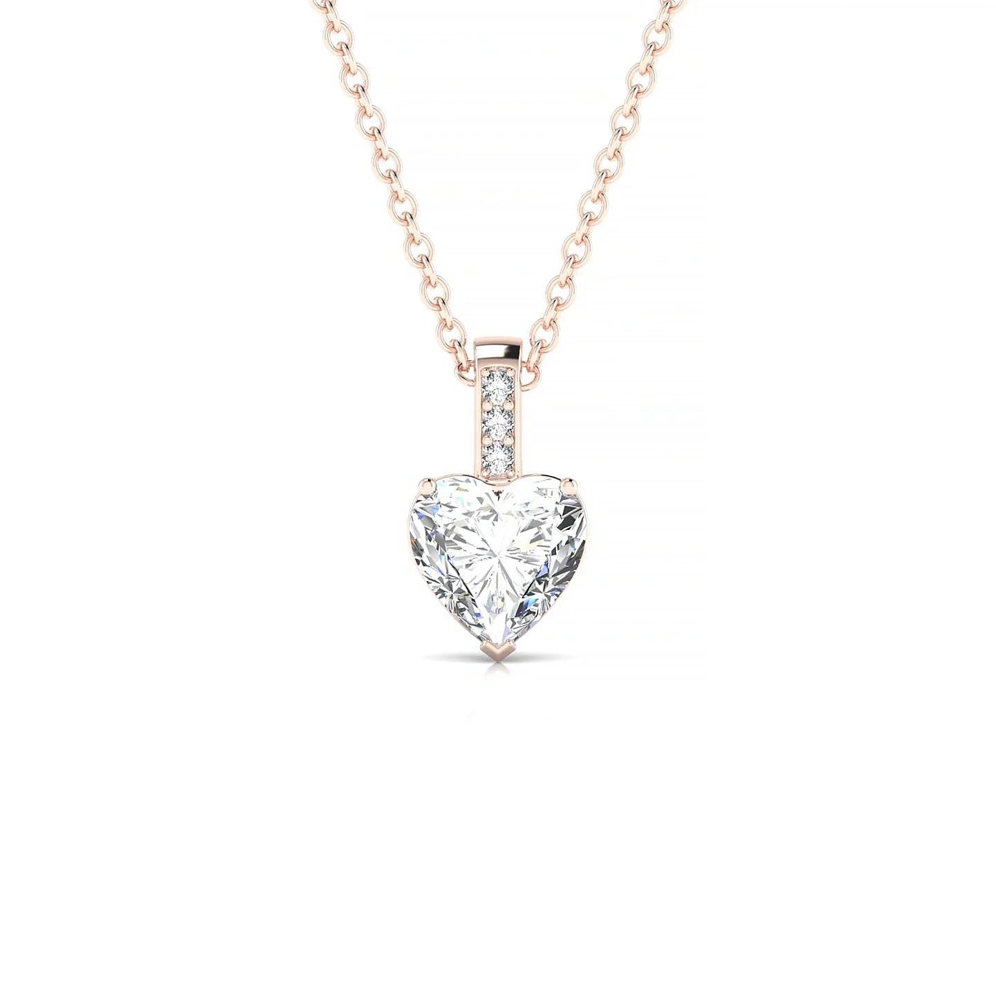 Exquisite | 18k Rose Gold 5.5 mm Heart Diamond Pendant