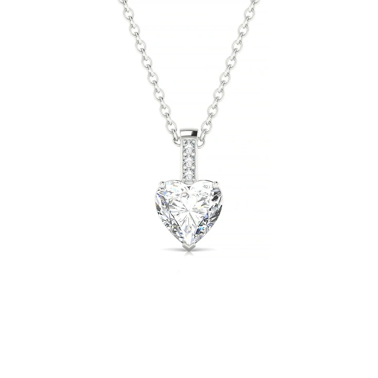 Exquisite | 18k White Gold 5.5 mm Heart Diamond Pendant