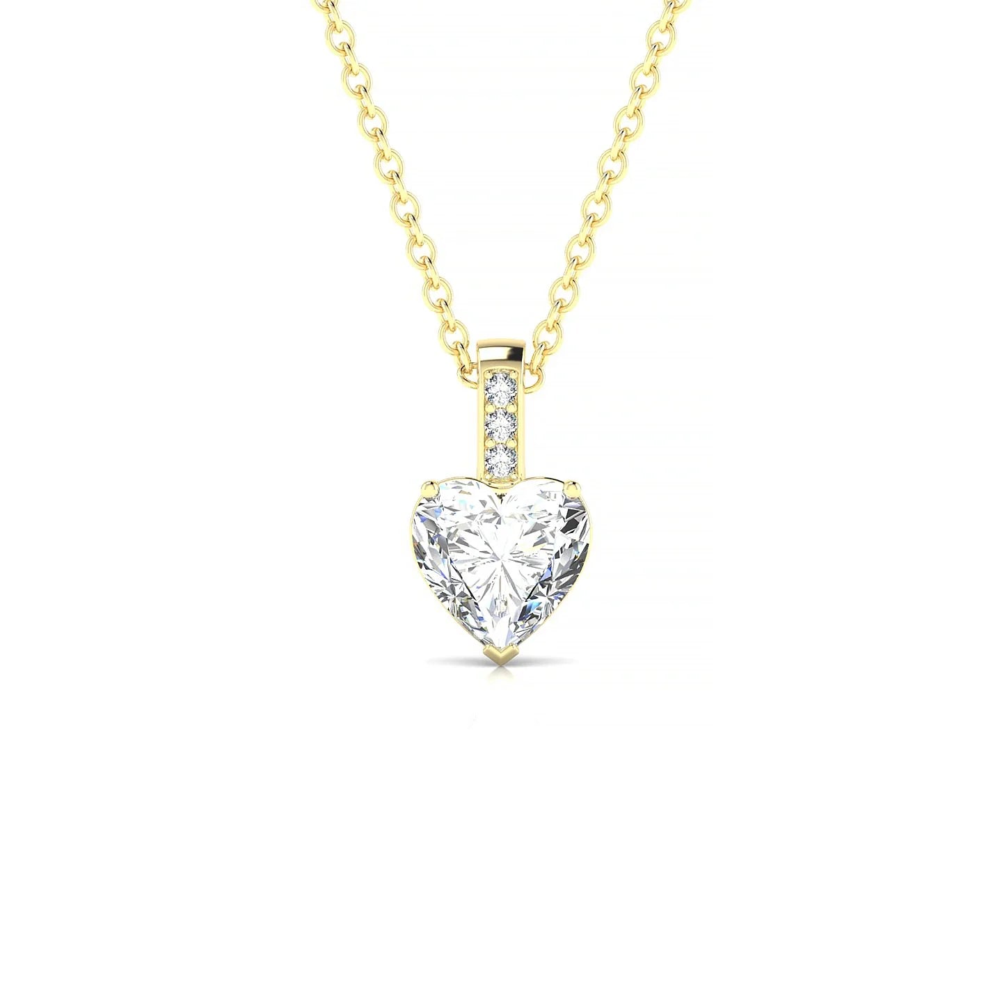 Exquisite | 18k Yellow Gold 5.5 mm Heart Diamond Pendant