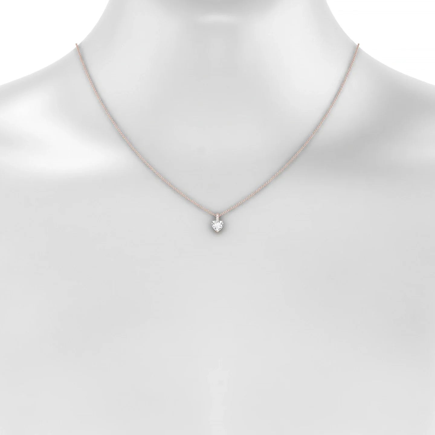 Exquisite | 18k Rose Gold 5.5 mm Heart Diamond Pendant